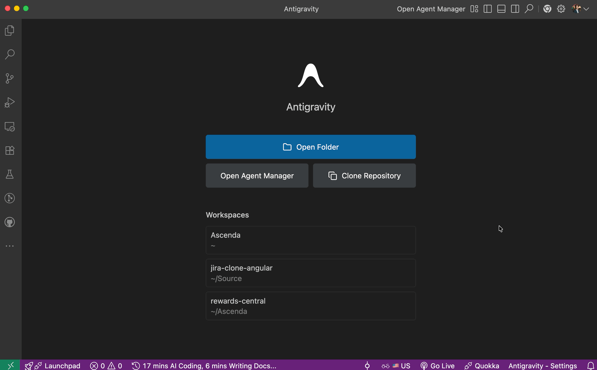 Focus into the terminal