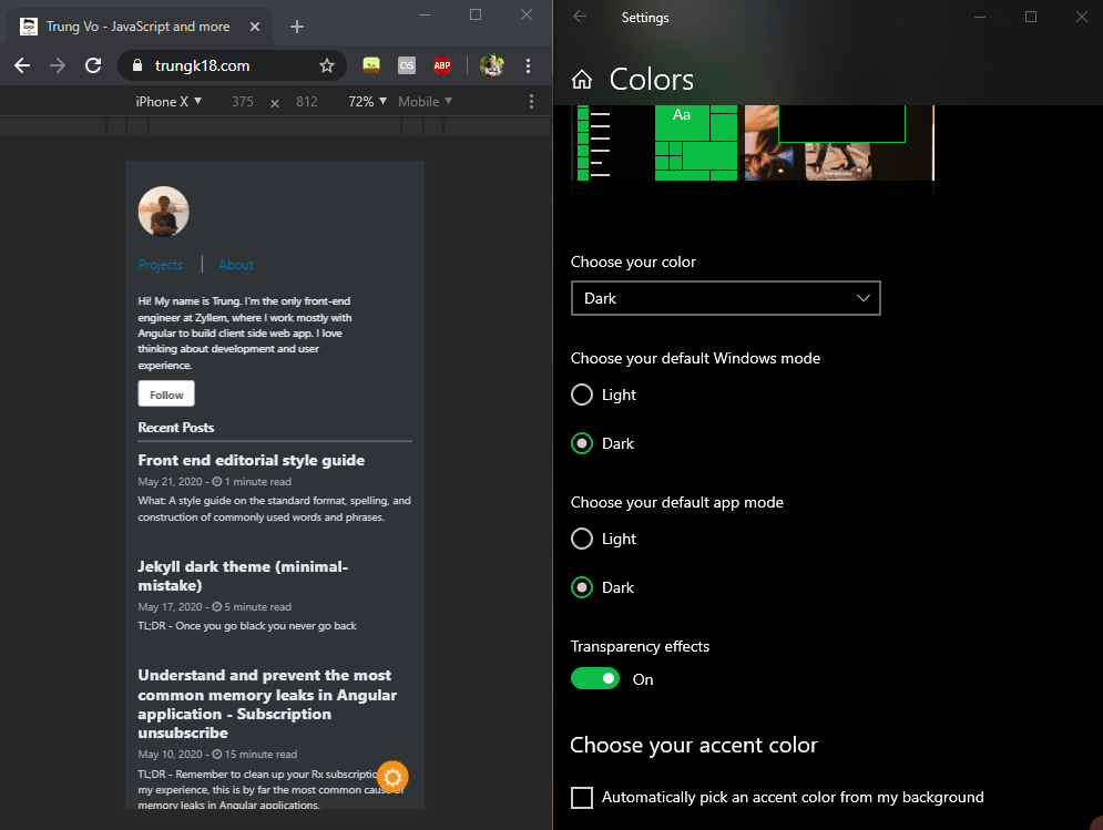 Jekyll dark theme (minimal-mistake)