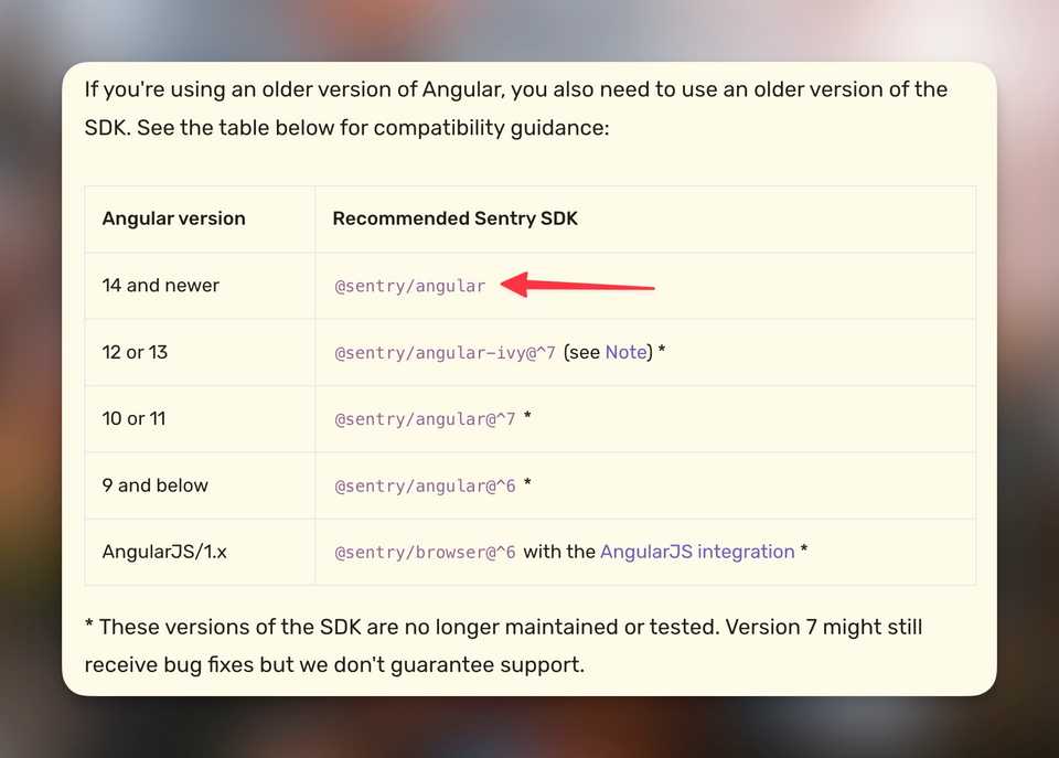 Sentry compatibility guide