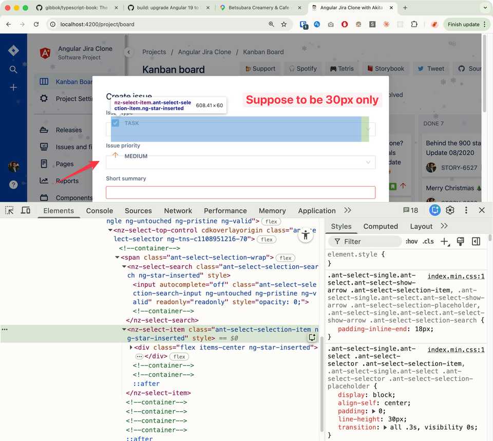 Fixing ng-zorro select height bug