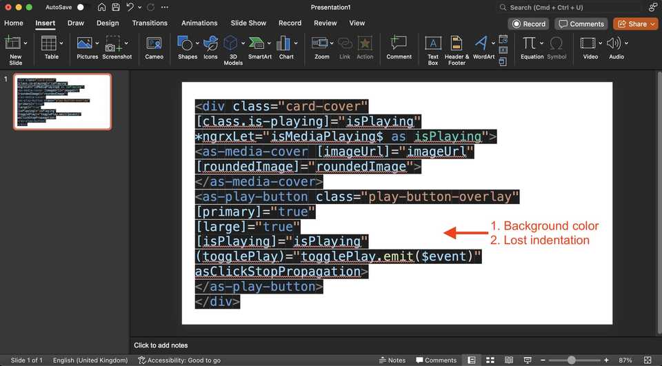 Copy Code from VSCode to PowerPoint