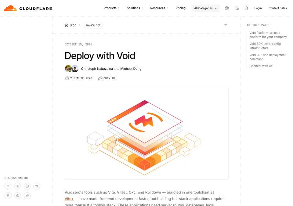 Deploy with Void on the Cloudflare blog
