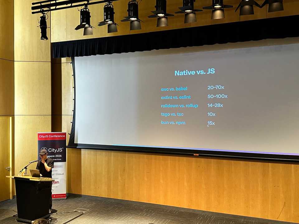 Slide: Native vs JS speed comparison