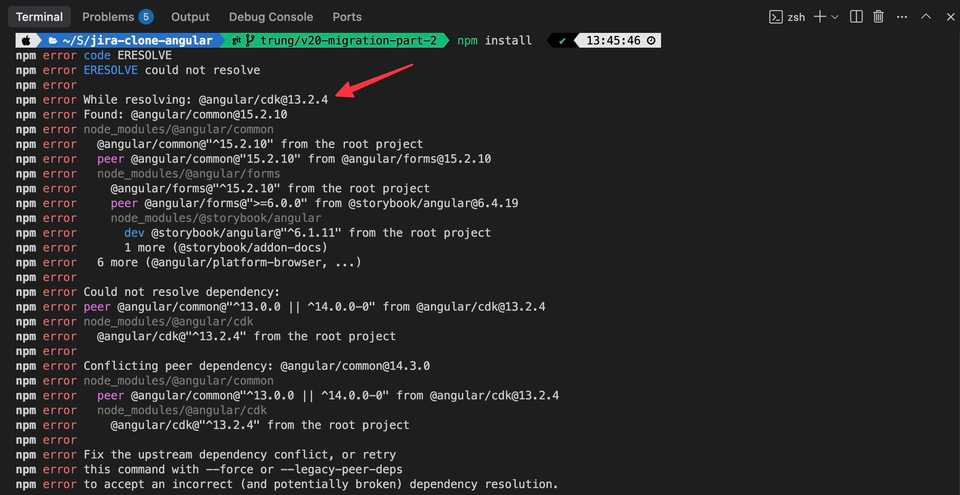 Upgrade @angular/cdk